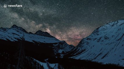 Magical Milky Way seen on perfectly clear night at Canada's Banff National Park