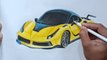 How to Draw a Porche car with Pencil Colours easily//Pencil colour drawing//Step by step