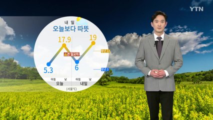 [날씨] 내일 오늘보다 따뜻...제주도 밤부터 비 / YTN