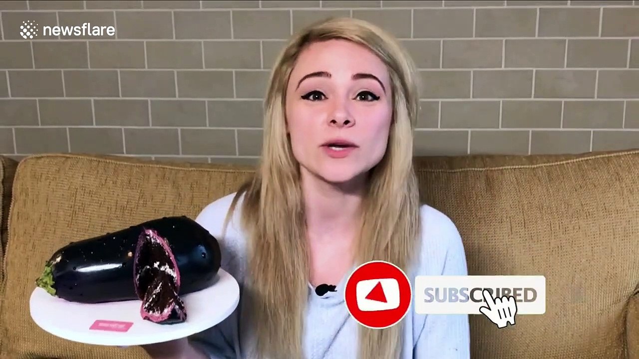 Egg-cellent! Baker creates realistic eggplant CAKE in incredibly satisfying clip