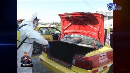 Taxis fueron desinfectados en Quito