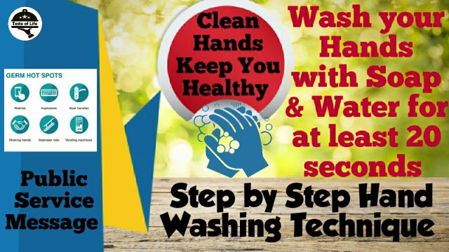 Hand Washing Technique || How to wash your Hands with Soap & Water || Public Service Message