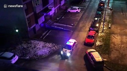 Police patrol Sarajevo to inform citizens coronavirus curfew being enforced