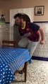 Guy Slams Foot in Table's Edge While Juggling Toilet Paper R
