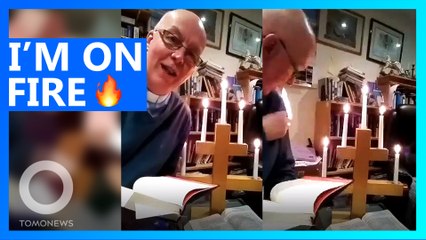 Vicar catches fire during home sermon