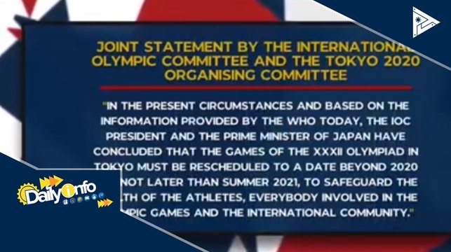 SPORTS BALITA: Tokyo Olympics, ipinagpaliban dahil sa CoVID-19 pandemic