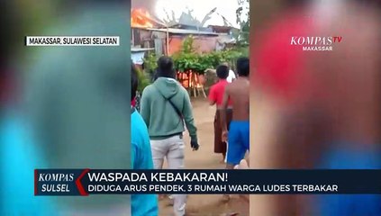 Diduga Arus Pendek, 3 Rumah Warga Ludes Terbakar