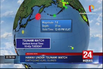 Rusia: Terremoto de magnitud 7,5 sacudió Islas Kuriles