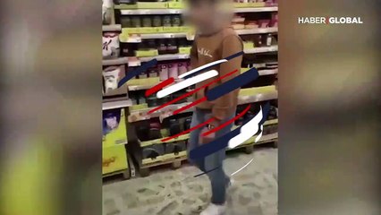 Market raflarındaki sütleri içen çocuk yakalandı