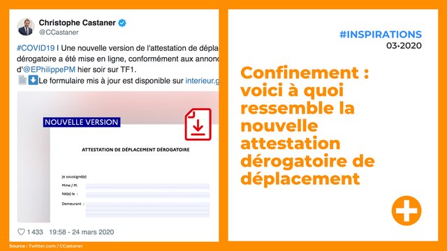 Confinement : voici à quoi ressemble la nouvelle attestation dérogatoire de déplacement