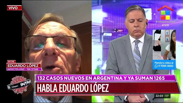 132 casos nuevos en Argentina, en total suman 1265