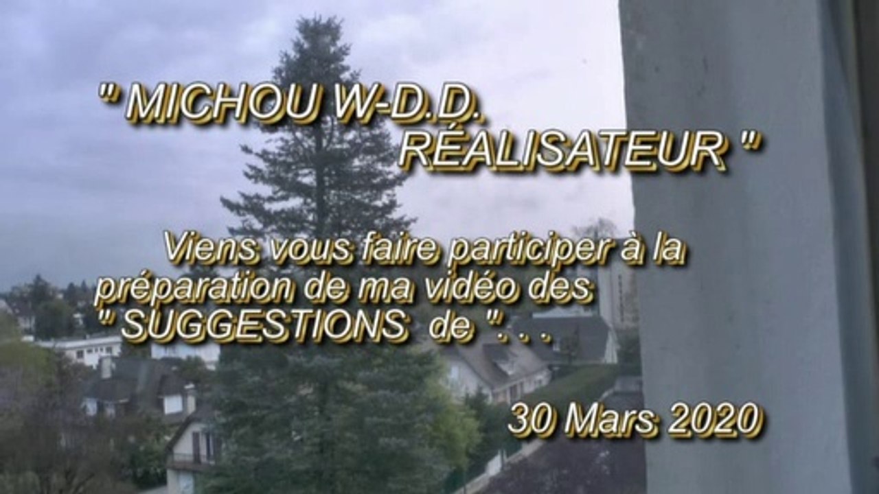 MICHOU W-D.D. RÉALISATEUR - 30 MARS 2020 - PAU - POUR FILMER SUR L'ÉCRAN DE MON ORDI PRÉPARATION DE LA VIDÉO