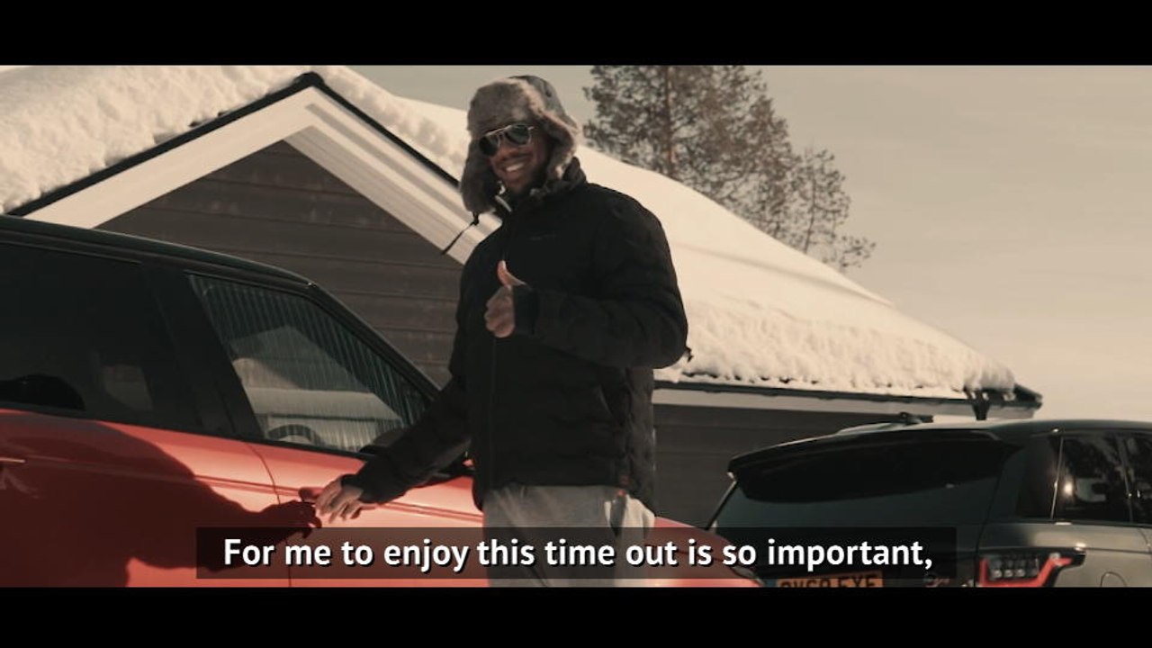 Anthony Joshua tests his driving ability in the snow