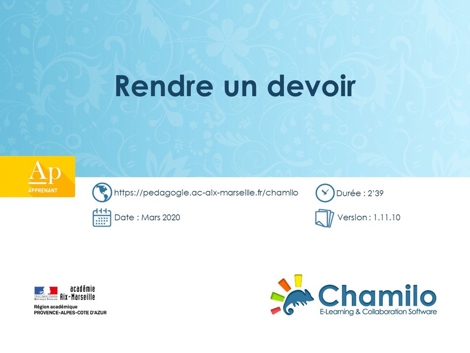 Chamilo - Rendre un devoir