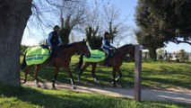 Patrouille à cheval le long de l’île Mouchet au bord de la Loire