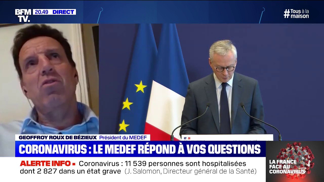 Geoffroy Roux de Bézieux (Medef): "On ne peut pas être au chômage partiel et travailler"