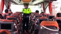 Polis, korona virüs tedbirleri kapsamında otobüsleri denetledi