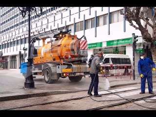 Coronavirud Covid-19  Tunisie    تواصل تعقيم شوارع العاصمة