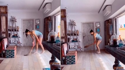 Katrina Kaif झाडू लगाते वक्त करने लगी Bating, Katrina Kaif का Funny Video Viral | Boldsky