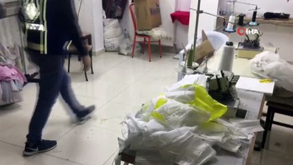 Kaçak maske üreten iş yeri mühürlendi