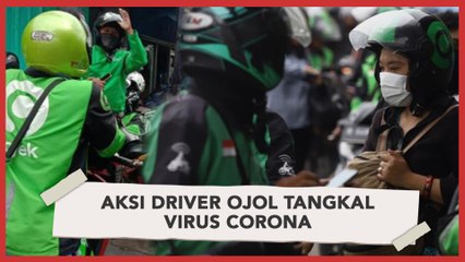 Salut! Aksi Driver Ojol Tangkal Virus Corona