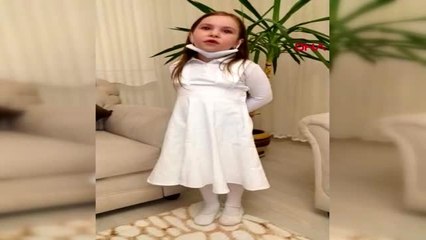 ÇANAKKALE Minik Ece hemşire elbisesiyle sağlık çalışanlarına teşekkür etti