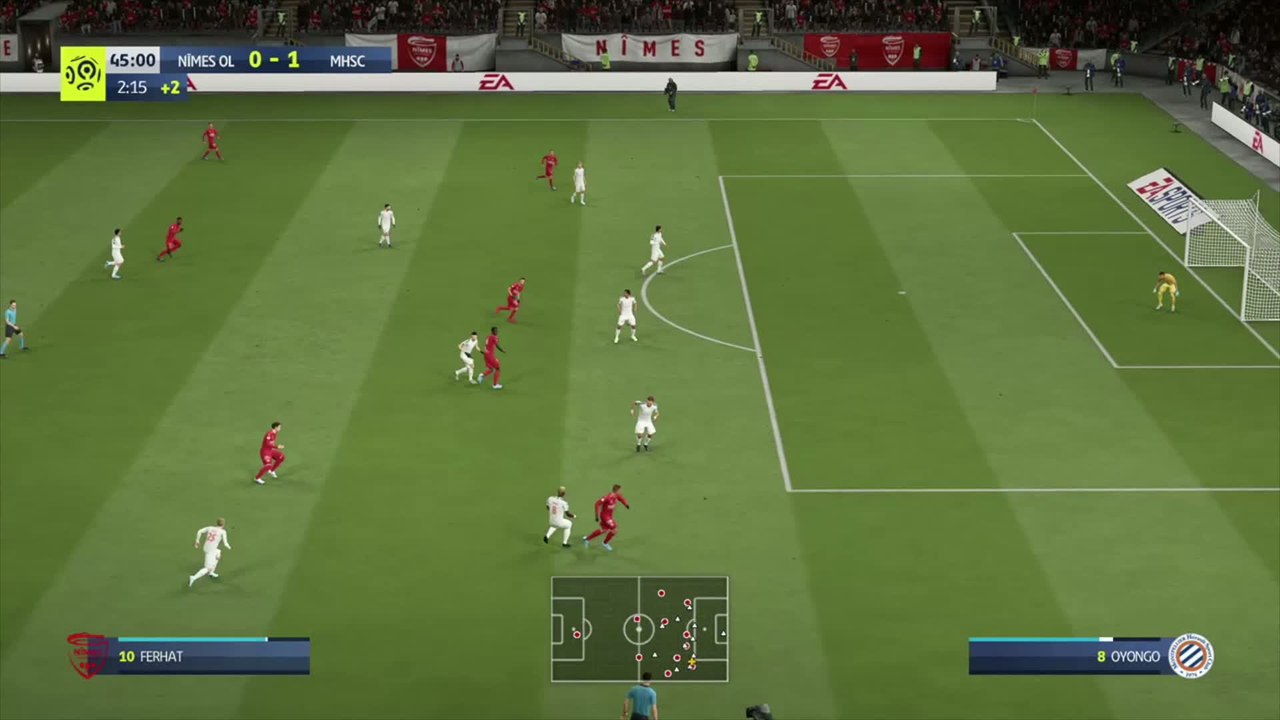Nîmes Olympique - Montpellier HSC sur FIFA 20 : résumé et buts (L1 - 32e journée)
