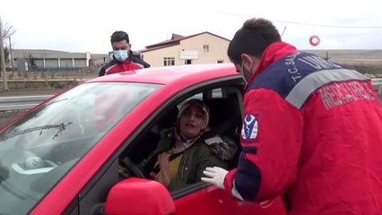 Kars'a giriş ve çıkışlarda korona virüs tedbiri için ateş ölçümü yapılıyor