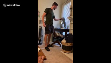 'Are you serious?!' US husband jumps for joy after wife's surprise pregnancy reveal