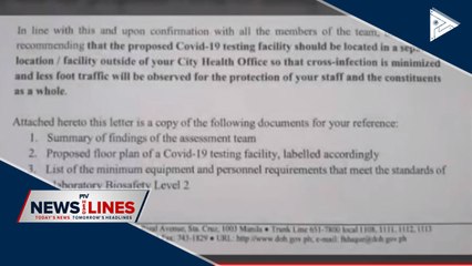 Marikina CoVID-19 testing lab fails to get DOH ok