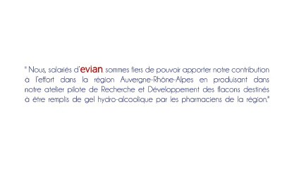evian produit des flacons de gel hydroalcoolique – mars 2020