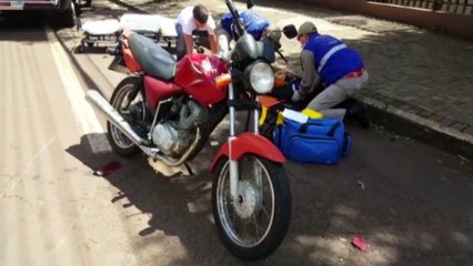 Motociclista fica ferido após colisão na região central
