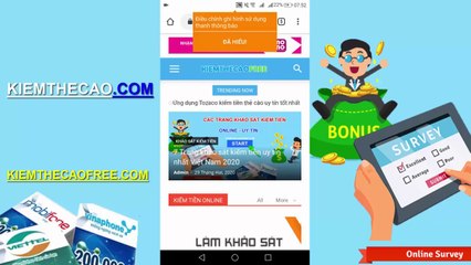 Khảo Sát Kiếm Tiền & Thẻ Cào Điện Thoại Uy Tín Nhất 2020