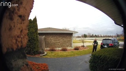 Birds Duel Right in Front of Man Holding Coffee