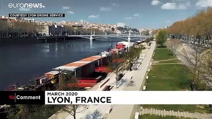 Des images aériennes de Lyon vide de ses habitants confinés