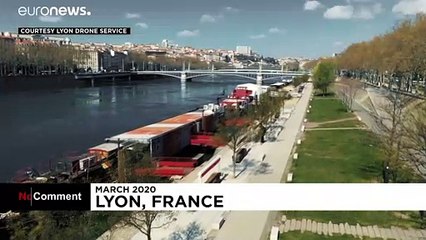 Watch: Drone footage shows stark emptiness of Lyon's lockdown