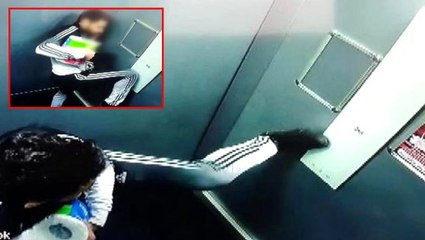 Koronavirüs korkusu nedeniyle asansör düğmesine ayağıyla basan kişinin görüntüleri sosyal medyada tepki çekti