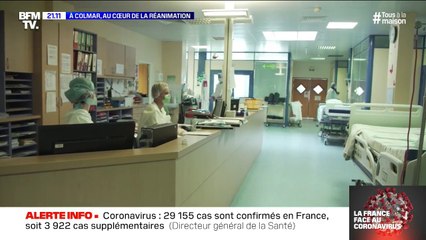 "Dès qu'un lit se vide, il est remplit dans les deux heures qui suivent." Extrait du reportage "à Colmar, au coeur de la réanimation"
