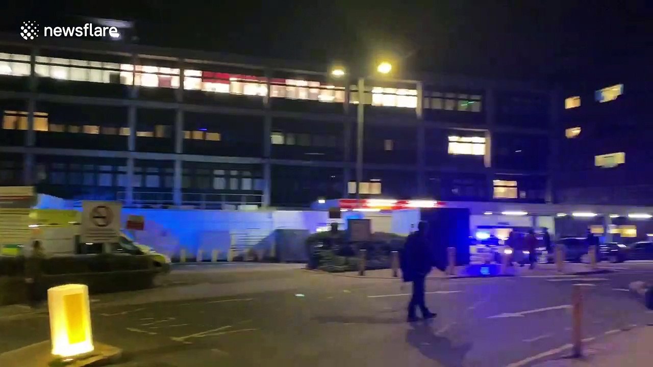 Round of applause for NHS workers outside Whittington hospital in north London