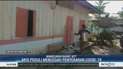 Pemuda di Labuan Bajo Semprot Disinfektan ke Ratusan Rumah Warga