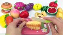 Learn Colors With Animal - Learn Names of Fruit and Vegetables with Fish Apple Wooden Cutting Toys Learning Videos