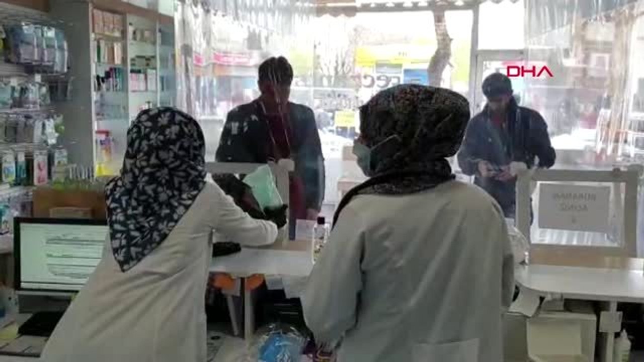IĞDIR Eczanede koronavirüse karşı brandalı önlem