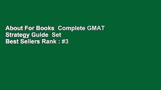 About For Books  Complete GMAT Strategy Guide  Set  Best Sellers Rank : #3