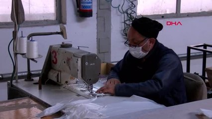 KAYSERİ Mobilya fabrikasında maske üretimi