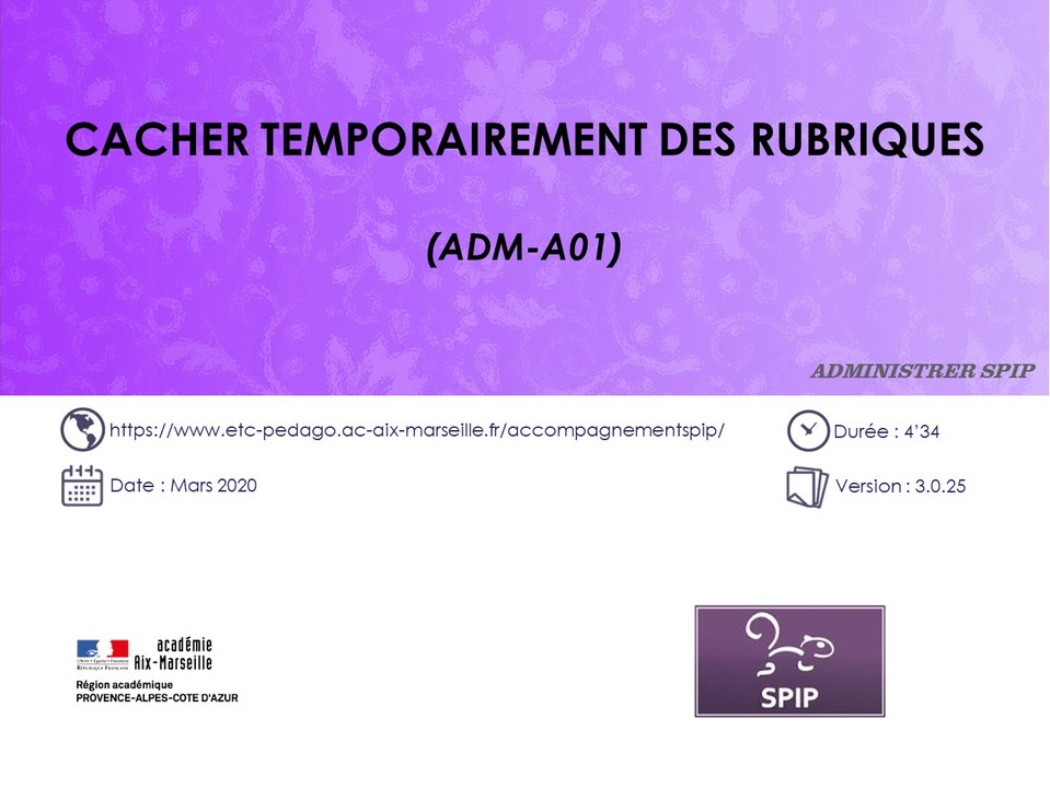 Cacher temporairement des rubriques dans un site SPIP