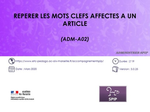 Repérer les mots clefs affectés à un article d'un site SPIP