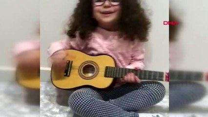 Konyalı minik Elmira'dan şarkı söyleyerek 'Evde kalın' çağrısı