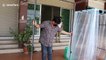Thai teacher makes disinfectant tunnel amid coronavirus pandemic