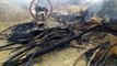 इटावाः ग्राम बराउख में मकान में लगी आग सामान जलकर हुआ राख