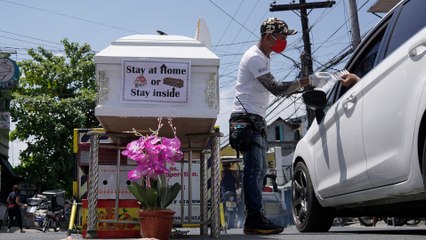 Coffins and skulls warn people in the Philippines to stay home amid coronavirus pandemic